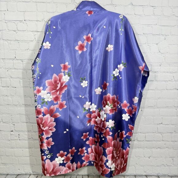 Tokyo Kimono Women SIze 35 Vibrant Floral Mid Lenght Oversized Coverup Duster - Picture 2 of 8